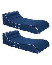 Navy Cabana Fabric Sunbed Lounger - 2 Pack